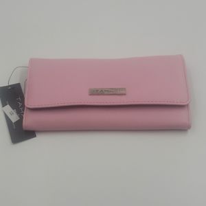 Tahari pink tri-fold wallet